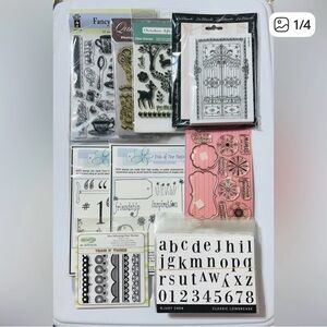 NWOT Craft Stamps 18 pkgs Scrapbook Cards Tags Journal Banner